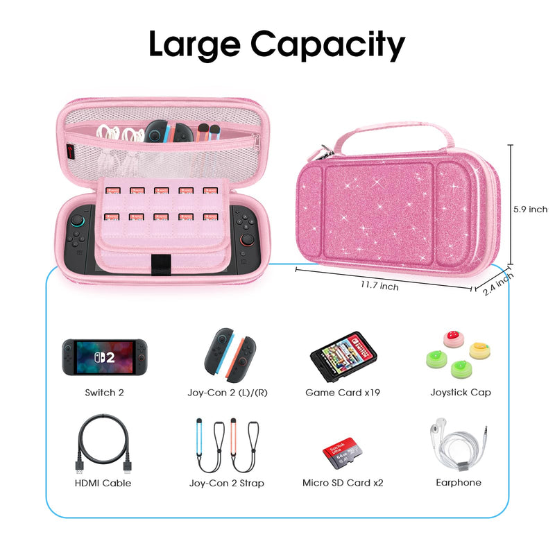 HardShell Carrying Case for Nintendo Switch 2 (2025), Game Console Portable Travel Bag | Fintie