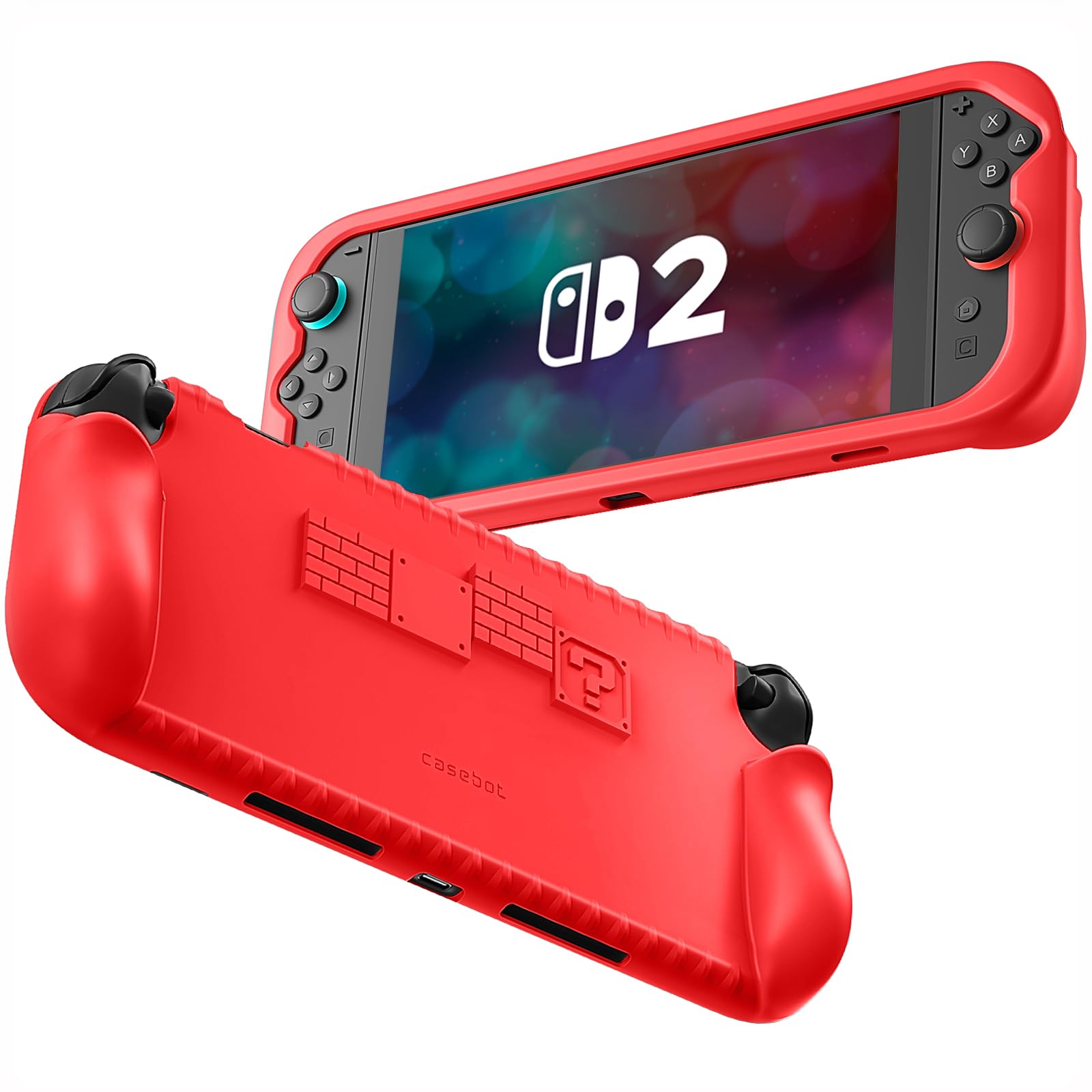 Shockproof Case for Nintendo Switch 2 w/Ergonomic Grip and 3 Game ...