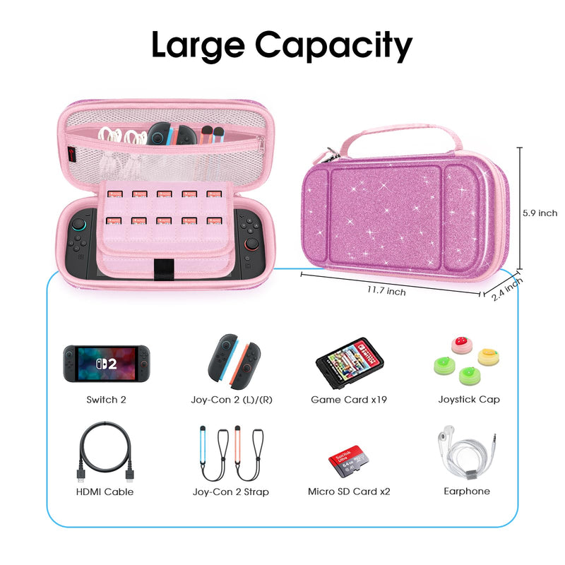 HardShell Carrying Case for Nintendo Switch 2 (2025), Game Console Portable Travel Bag | Fintie