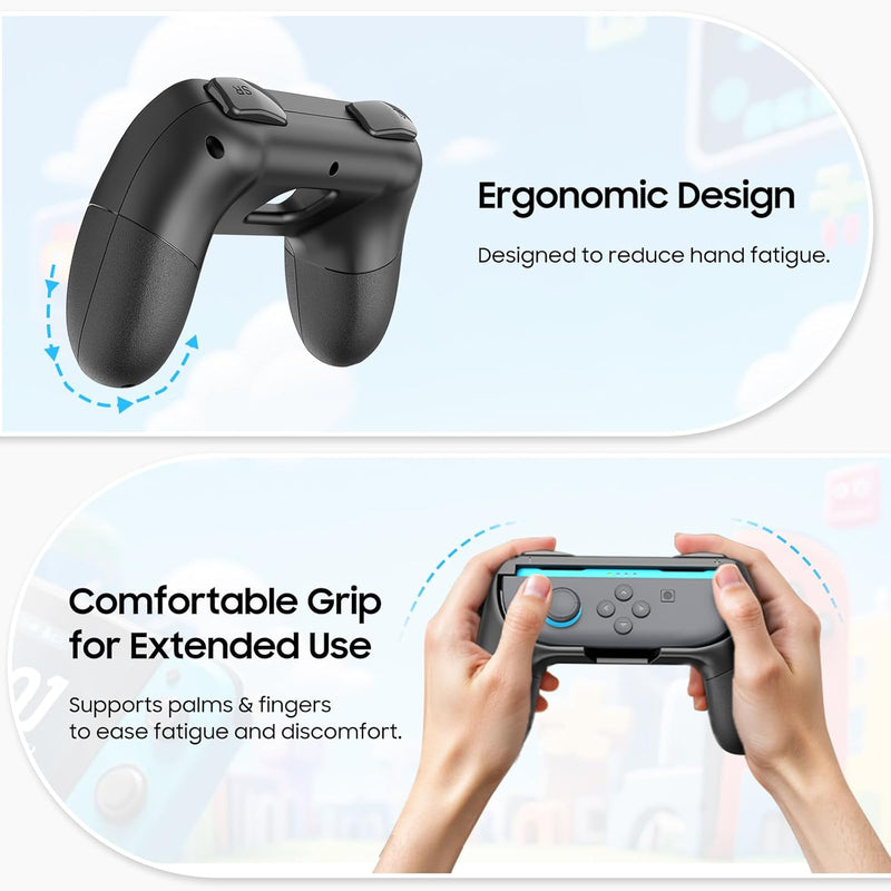 Joy-Con Controller Hand Grips for Nintendo Switch 2 (2025), Ergonomic Design, Wear-Resistant Comfort Handle Holders  | Fintie