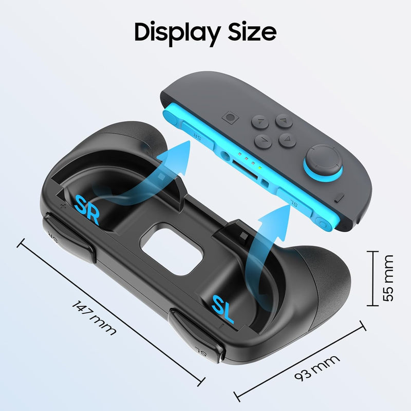 Joy-Con Controller Hand Grips for Nintendo Switch 2 (2025), Ergonomic Design, Wear-Resistant Comfort Handle Holders  | Fintie