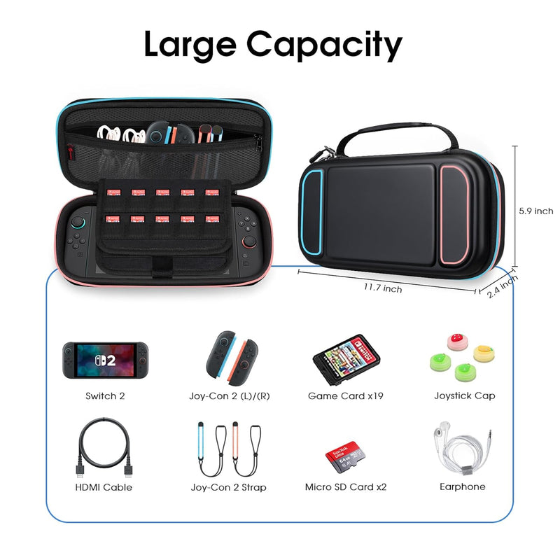 HardShell Carrying Case for Nintendo Switch 2 (2025), Game Console Portable Travel Bag | Fintie