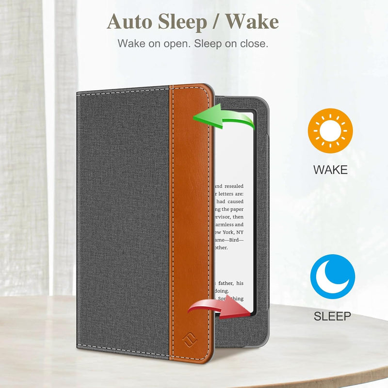 Kindle Paperwhite/Kindle Colorsoft 7" (12th Gen, 2024) Vegan Leather Sleeve Case with Stand and Handstrap | Fintie