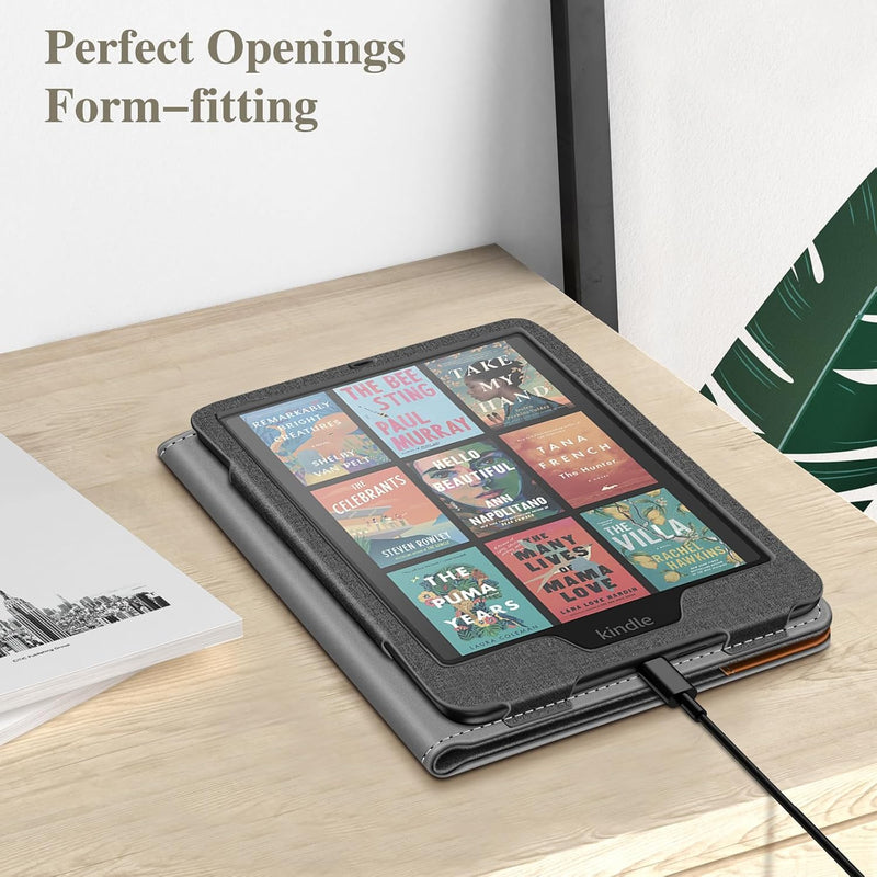 Kindle Paperwhite/Kindle Colorsoft 7" (12th Gen, 2024) Vegan Leather Sleeve Case with Stand and Handstrap | Fintie