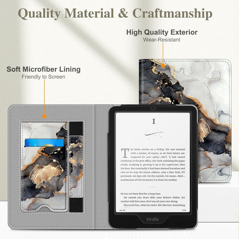 Kindle Paperwhite/Kindle Colorsoft 7" (12th Gen, 2024) Vegan Leather Sleeve Case with Stand and Handstrap | Fintie