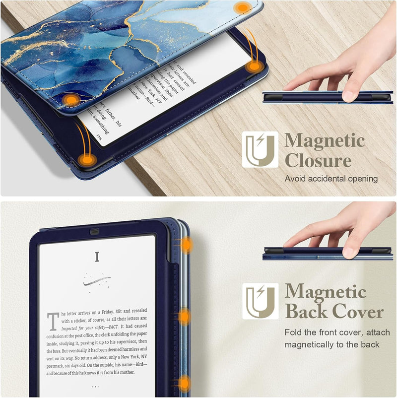 Kindle Paperwhite/Kindle Colorsoft 7" (12th Gen, 2024) Vegan Leather Sleeve Case with Stand and Handstrap | Fintie