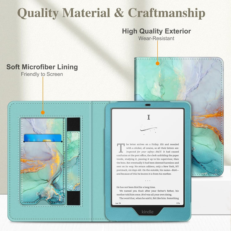Kindle Paperwhite/Kindle Colorsoft 7" (12th Gen, 2024) Vegan Leather Sleeve Case with Stand and Handstrap | Fintie
