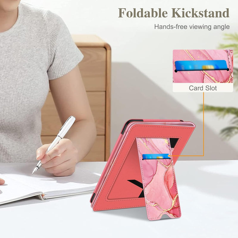 Kindle Paperwhite/Kindle Colorsoft 7" (12th Gen, 2024) Vegan Leather Sleeve Case with Stand and Handstrap | Fintie