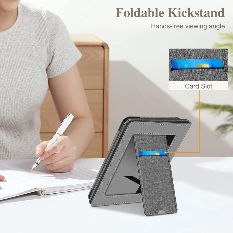 Kindle Paperwhite/Kindle Colorsoft 7" (12th Gen, 2024) Vegan Leather Sleeve Case with Stand and Handstrap | Fintie