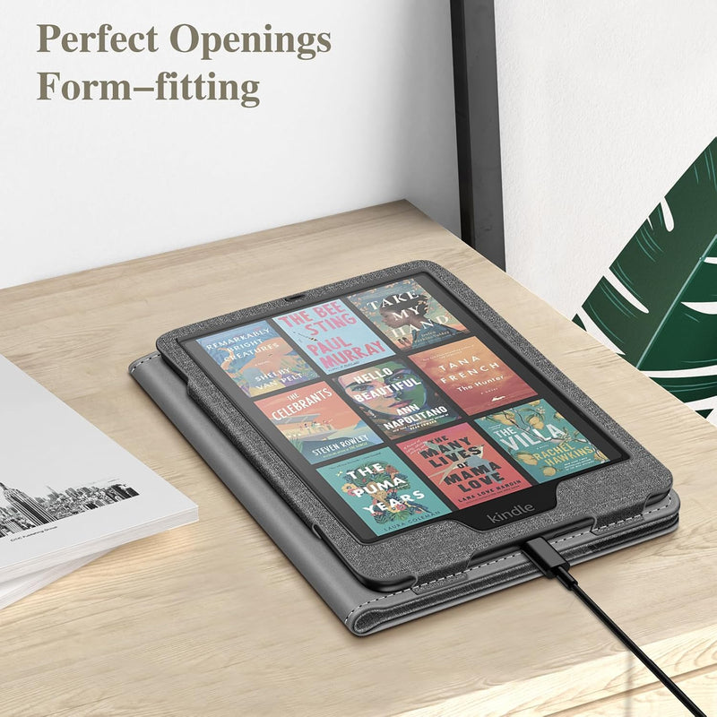 Kindle Paperwhite/Kindle Colorsoft 7" (12th Gen, 2024) Vegan Leather Sleeve Case with Stand and Handstrap | Fintie