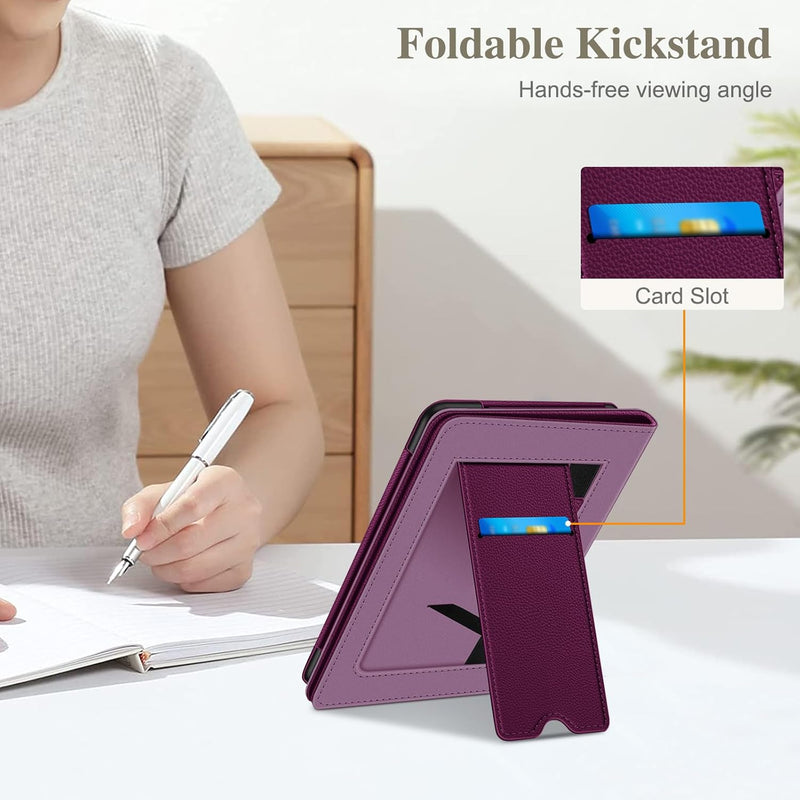 Kindle Paperwhite/Kindle Colorsoft 7" (12th Gen, 2024) Vegan Leather Sleeve Case with Stand and Handstrap | Fintie