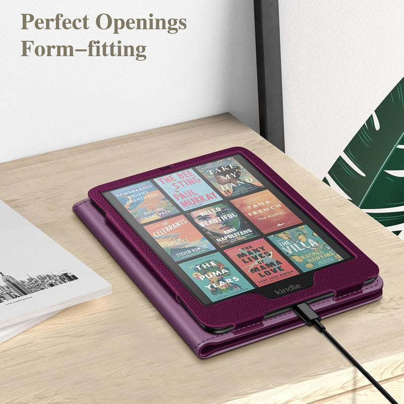 Kindle Paperwhite/Kindle Colorsoft 7" (12th Gen, 2024) Vegan Leather Sleeve Case with Stand and Handstrap | Fintie