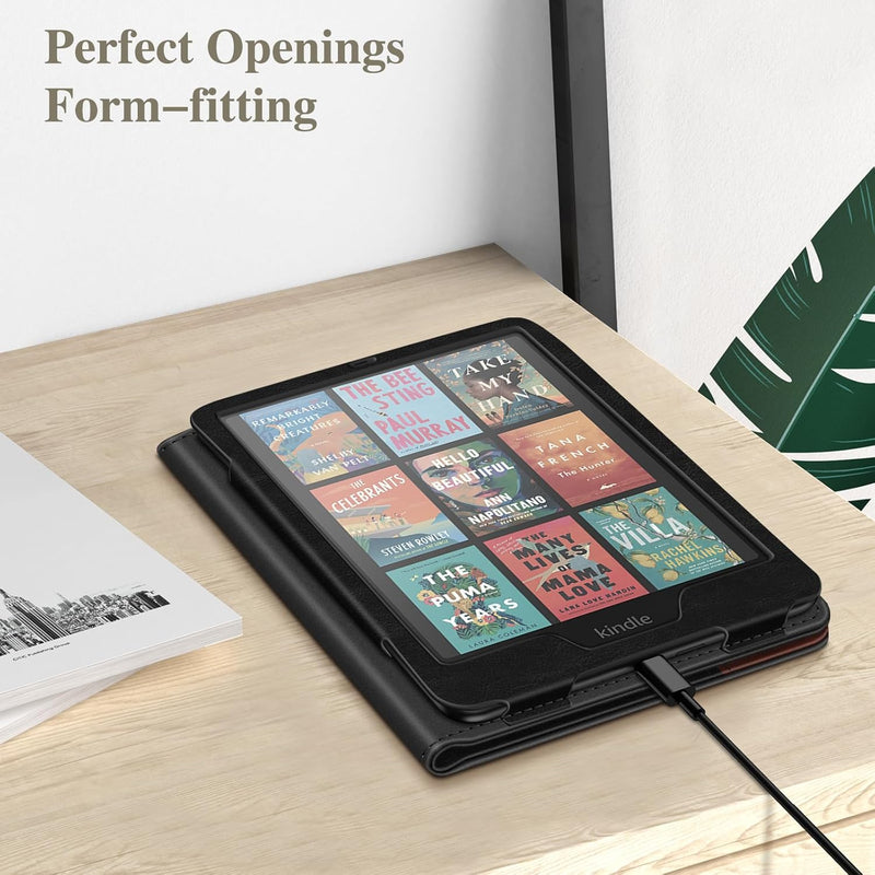 Kindle Paperwhite/Kindle Colorsoft 7" (12th Gen, 2024) Vegan Leather Sleeve Case with Stand and Handstrap | Fintie