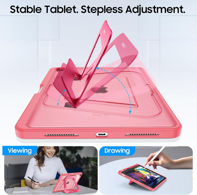 Shockproof Case for iPad Air 11 (M3/M2 Chip) w/Multi-Angle Kickstand, Slim Frosted Back Cover | Fintie