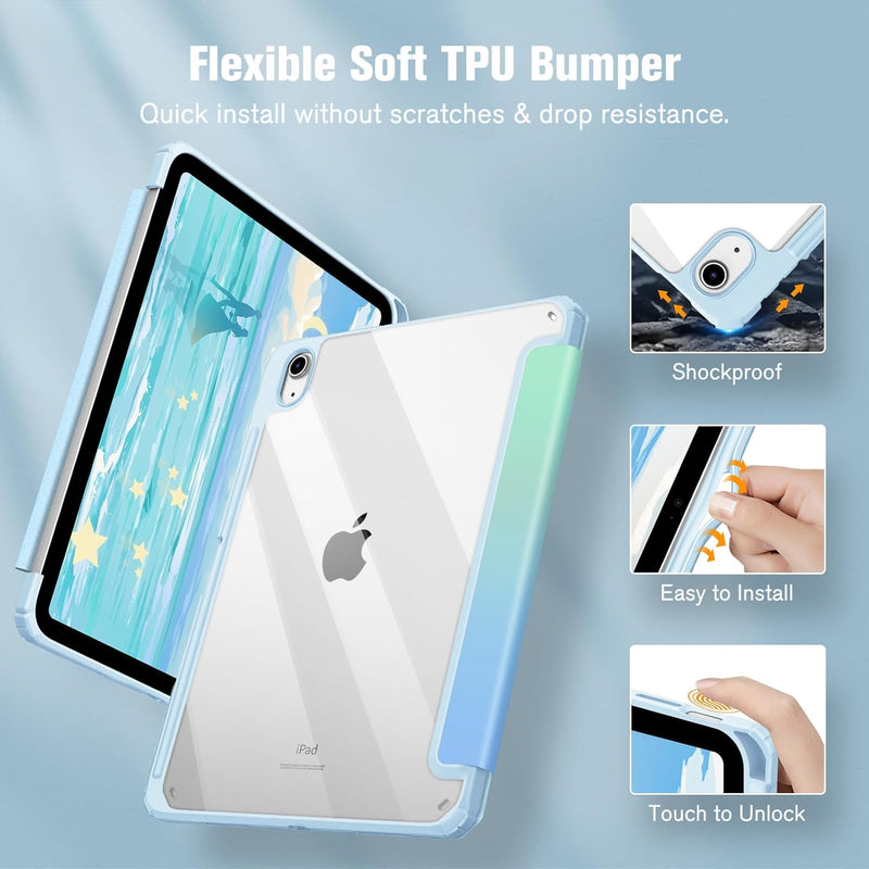 iPad 11th Gen A16 Chip 2025, iPad 10th Gen 10.9" 2022 Hybrid Slim Case w/ Pencil Holder | Fintie