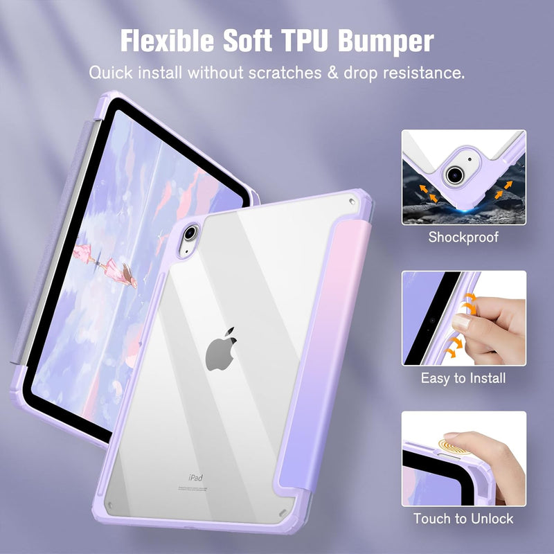iPad 11th Gen A16 Chip 2025, iPad 10th Gen 10.9" 2022 Hybrid Slim Case w/ Pencil Holder | Fintie