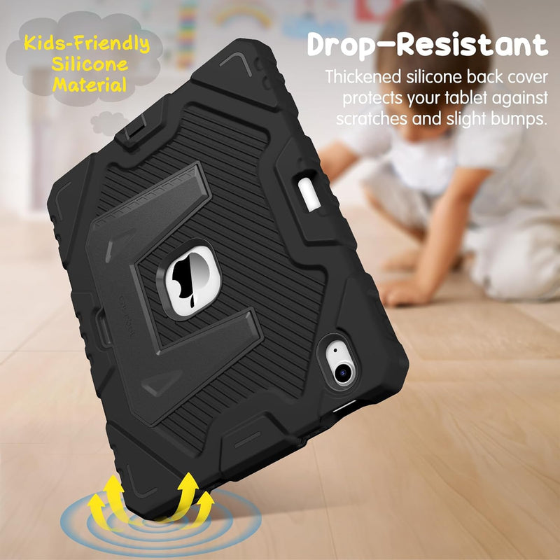 iPad A16 Chip 11-inch 2025/iPad 10th Gen 10.9-inch [3-Layer] Rugged Kid Case with Kickstand | Fintie