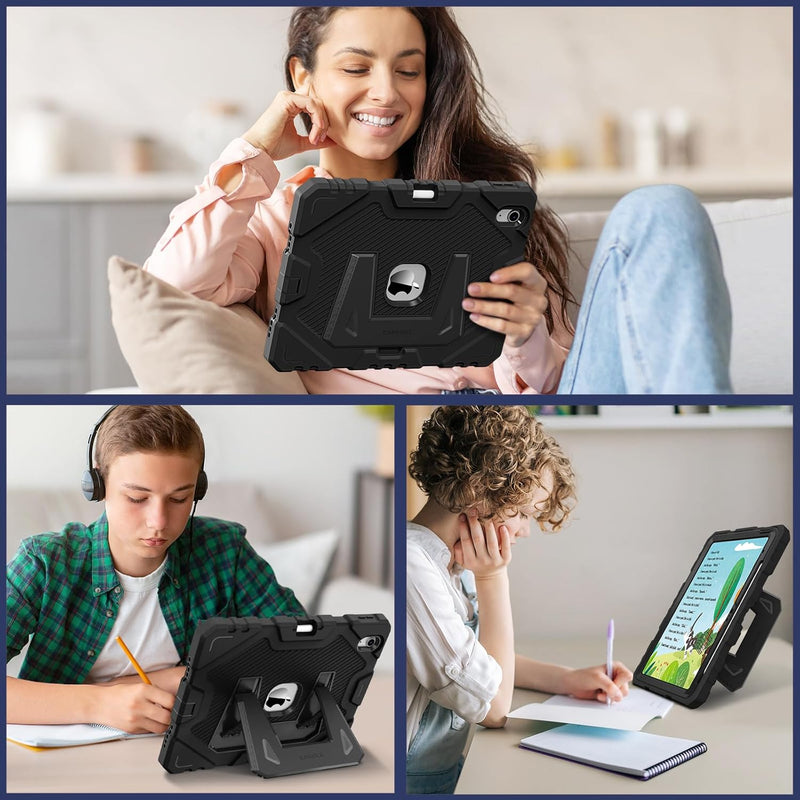 iPad A16 Chip 11-inch 2025/iPad 10th Gen 10.9-inch [3-Layer] Rugged Kid Case with Kickstand | Fintie