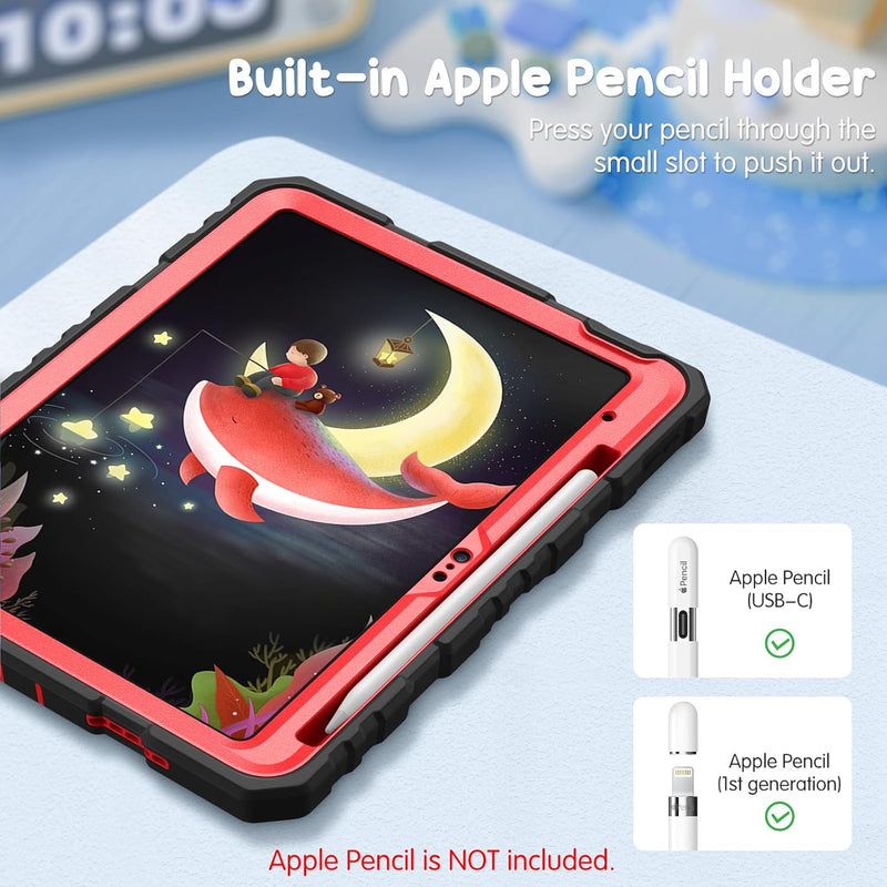 iPad A16 Chip 11-inch 2025/iPad 10th Gen 10.9-inch [3-Layer] Rugged Kid Case with Kickstand | Fintie