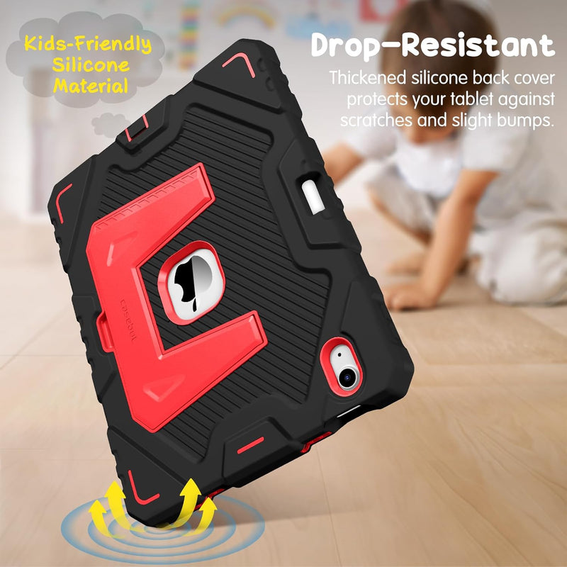 iPad A16 Chip 11-inch 2025/iPad 10th Gen 10.9-inch [3-Layer] Rugged Kid Case with Kickstand | Fintie