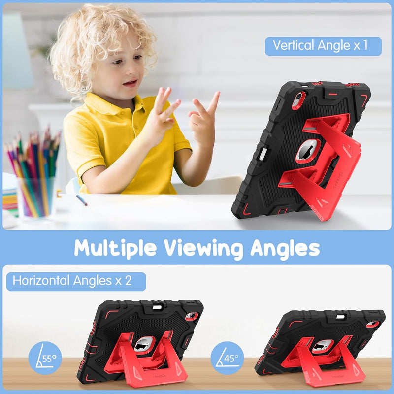 iPad A16 Chip 11-inch 2025/iPad 10th Gen 10.9-inch [3-Layer] Rugged Kid Case with Kickstand | Fintie