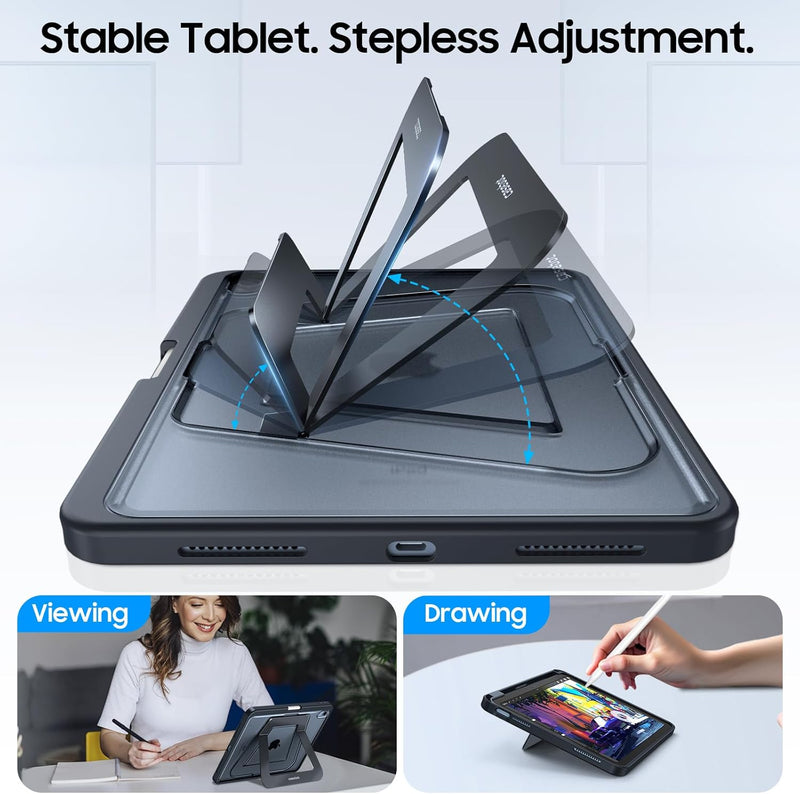 Fintie Shockproof Case for iPad 11th Gen (A16, 2025)/iPad 10th Gen, Slim Frosted Protective Cover with Multi-Angle Stand