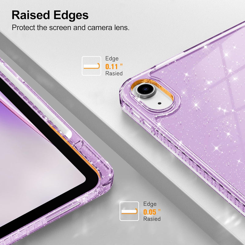 Glittering Slim Case for iPad A16 Chip 11th Gen/iPad 10th Gen w/Clear Back Shell & Pencil Holder | Fintie