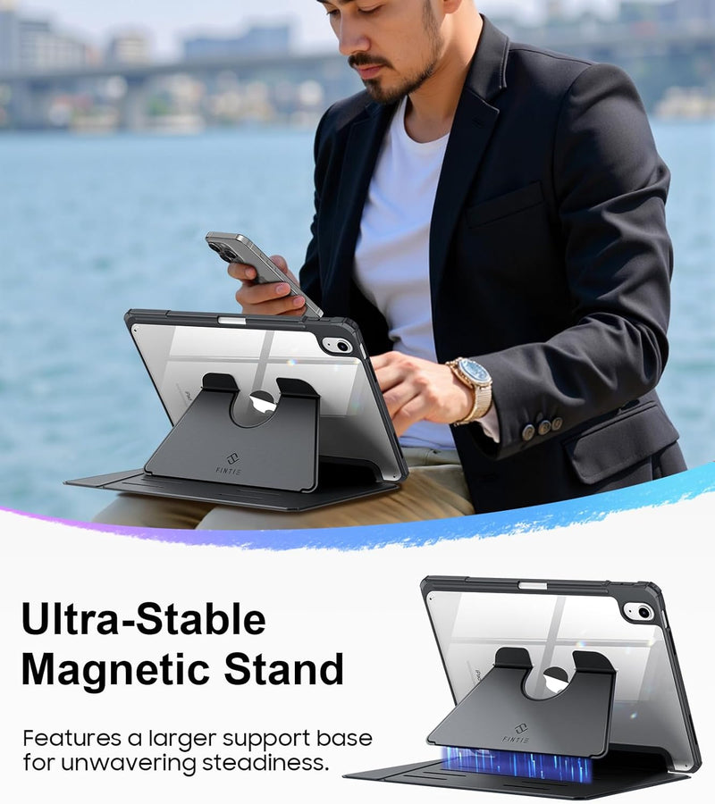 iPad 11th Gen A16/iPad 10th Gen Case w/Multiple Stand Angles & Pencil Holder, Clear Back | Fintie