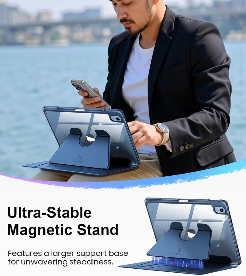 iPad 11th Gen A16/iPad 10th Gen Case w/Multiple Stand Angles & Pencil Holder, Clear Back | Fintie