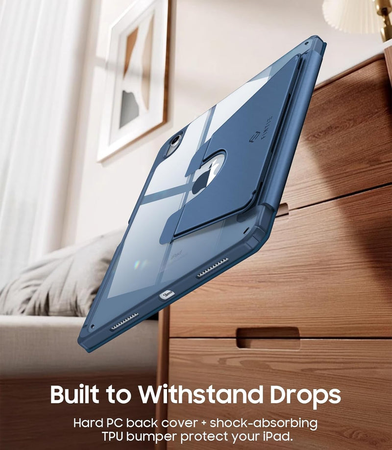 iPad 11th Gen A16/iPad 10th Gen Case w/Multiple Stand Angles & Pencil Holder, Clear Back | Fintie