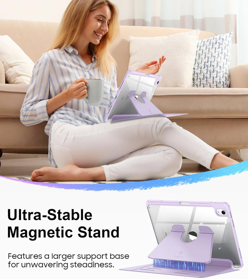 iPad 11th Gen A16/iPad 10th Gen Case w/Multiple Stand Angles & Pencil Holder, Clear Back | Fintie