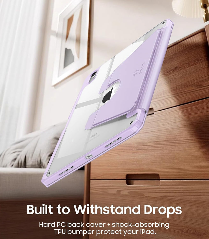 iPad 11th Gen A16/iPad 10th Gen Case w/Multiple Stand Angles & Pencil Holder, Clear Back | Fintie