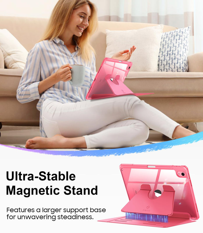 iPad 11th Gen A16/iPad 10th Gen Case w/Multiple Stand Angles & Pencil Holder, Clear Back | Fintie
