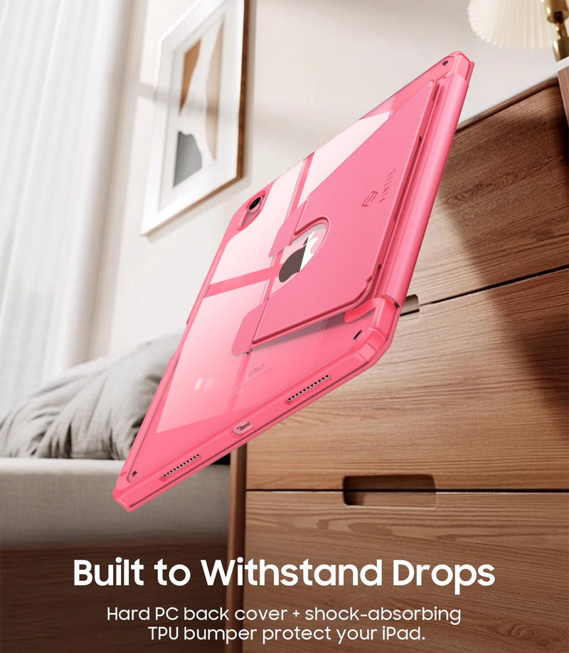 iPad 11th Gen A16/iPad 10th Gen Case w/Multiple Stand Angles & Pencil Holder, Clear Back | Fintie