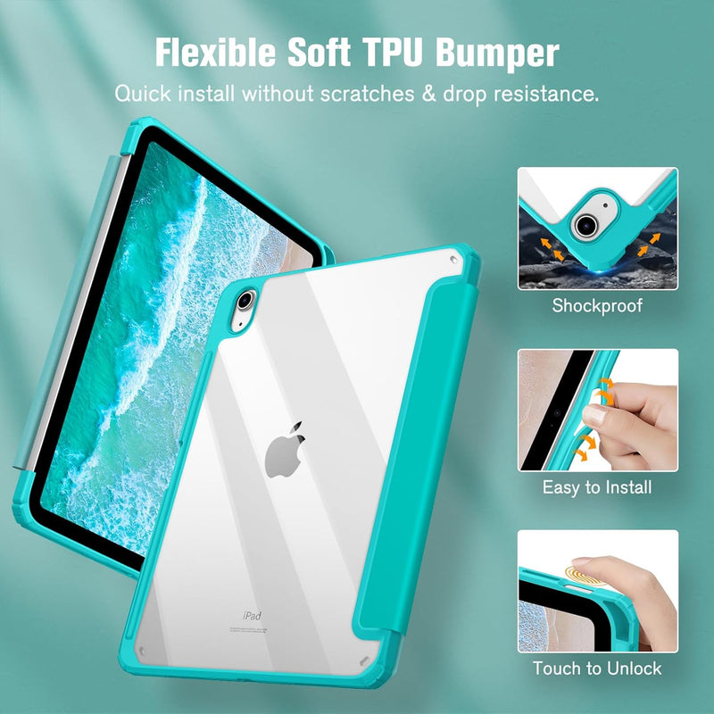iPad 11th Gen A16 Chip 2025, iPad 10th Gen 10.9" 2022 Hybrid Slim Case w/ Pencil Holder | Fintie
