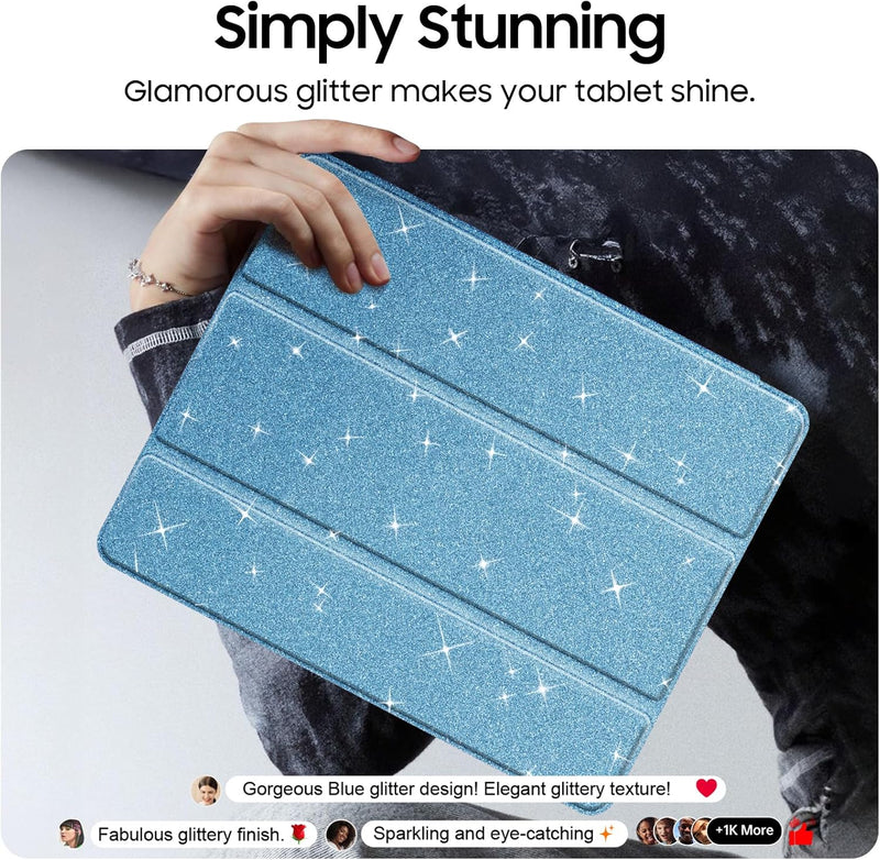 Glittering Slim Case for iPad Air 13 (M3/M2 Chip) w/Clear Back and Pencil Holder | Fintie