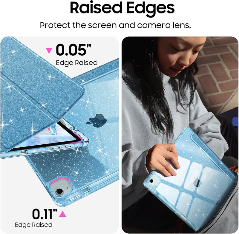Glittering Slim Case for iPad Air 13 (M3/M2 Chip) w/Clear Back and Pencil Holder | Fintie