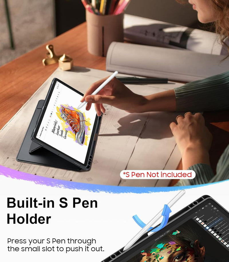 Samsung Galaxy Tab S10 FE/Tab S9 FE 10.9"/ Tab S9 11" Stand Case w/Multiple Stand Angles & S Pen Holder | Fintie