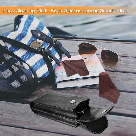 Double Eyeglasses Case with Carabiner Hook | Fintie