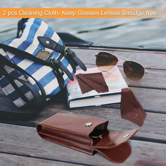 Double Eyeglasses Case with Carabiner Hook | Fintie