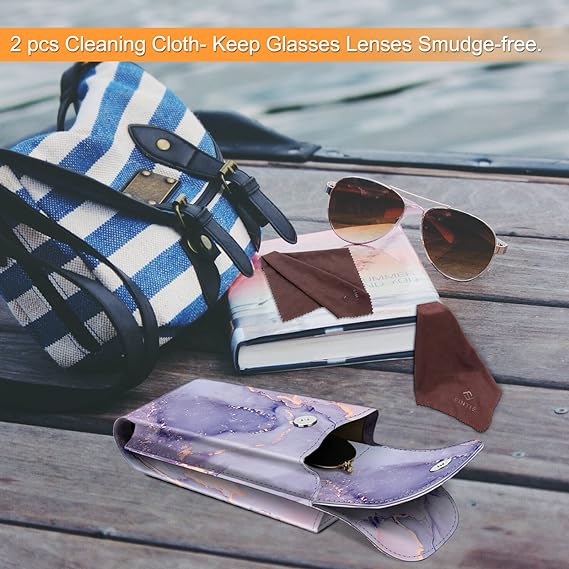 Double Eyeglasses Case with Carabiner Hook | Fintie