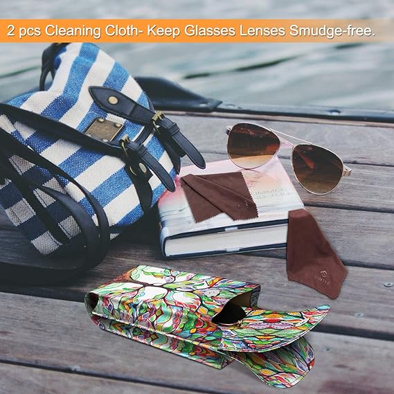 Double Eyeglasses Case with Carabiner Hook | Fintie