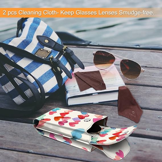 Double Eyeglasses Case with Carabiner Hook | Fintie