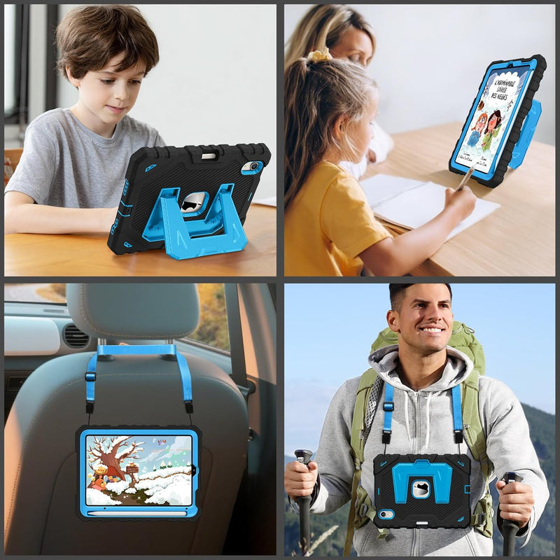 iPad Mini 7th Gen (A17 Pro), iPad Mini 6th Gen Rugged Shockproof Case with Kickstand, 3-Layer Protection, Kid-Friendly | Fintie