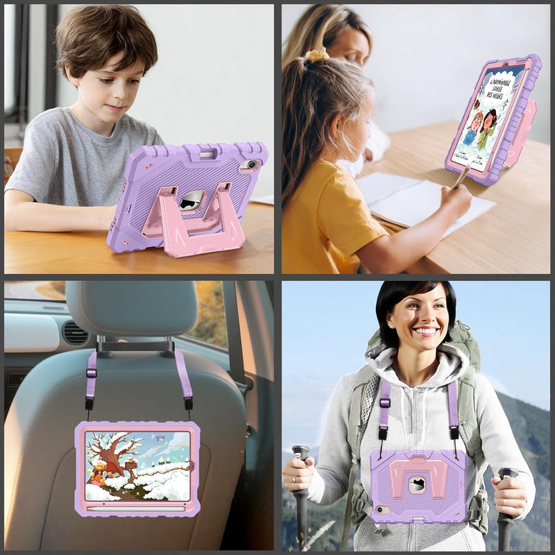 iPad Mini 7th Gen (A17 Pro), iPad Mini 6th Gen Rugged Shockproof Case with Kickstand, 3-Layer Protection, Kid-Friendly | Fintie