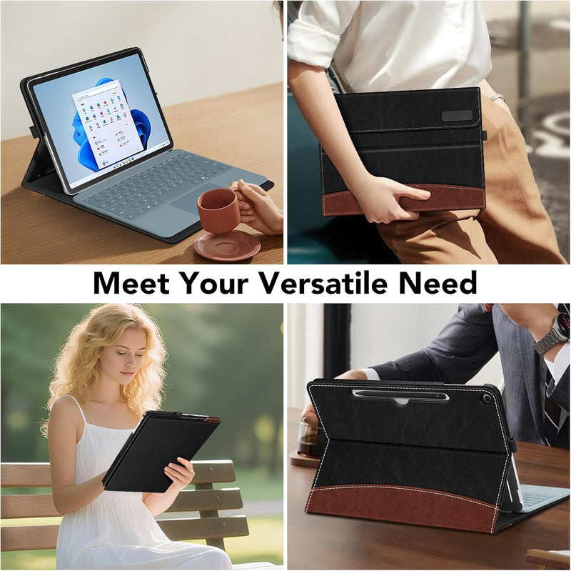 Surface Pro 12" (1st Edition, 2025) Multiple Angle Viewing Portfolio Cover w/Pocket & Stylus Holder | Fintie