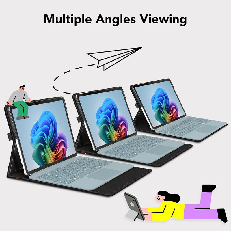Surface Pro 12" (1st Edition, 2025) Multiple Angle Viewing Portfolio Cover w/Pocket & Stylus Holder | Fintie