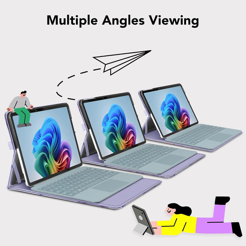 Surface Pro 12" (1st Edition, 2025) Multiple Angle Viewing Portfolio Cover w/Pocket & Stylus Holder | Fintie
