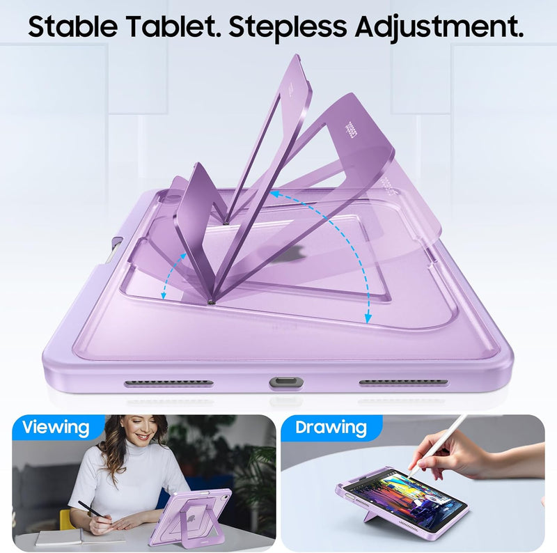 Fintie Shockproof Case for iPad 11th Gen (A16, 2025)/iPad 10th Gen, Slim Frosted Protective Cover with Multi-Angle Stand