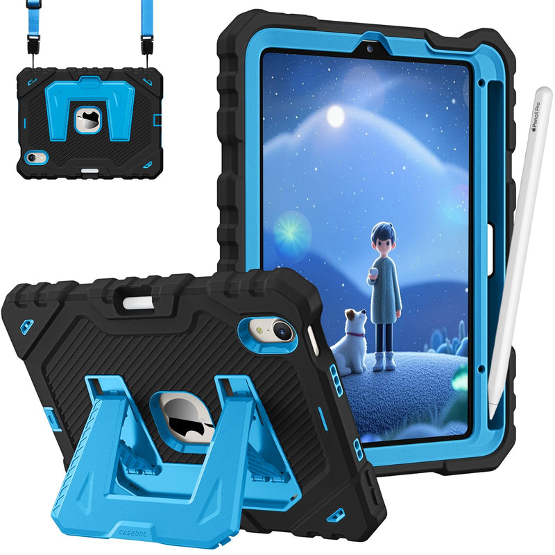 iPad Mini 7th Gen (A17 Pro), iPad Mini 6th Gen Rugged Shockproof Case with Kickstand, 3-Layer Protection, Kid-Friendly | Fintie